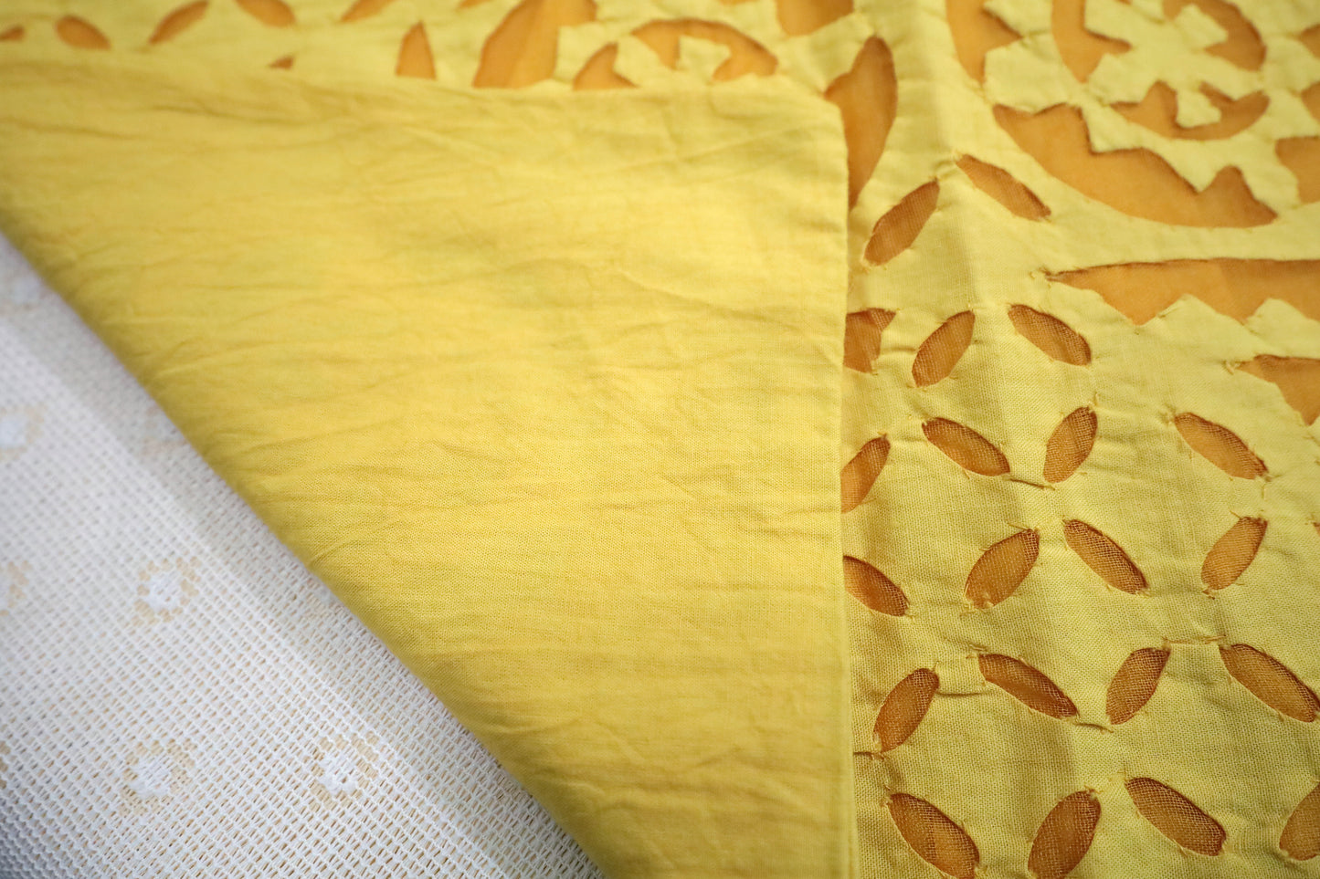 Applique Cutwork Cotton-Organdy Cushion Covers 16x16