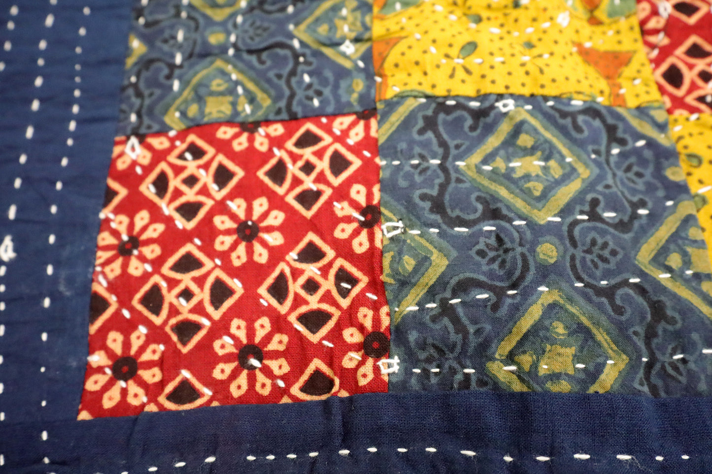 Patchwork Cushion Covers 16x16 (Multicolour - Red/Yellow/Blue)