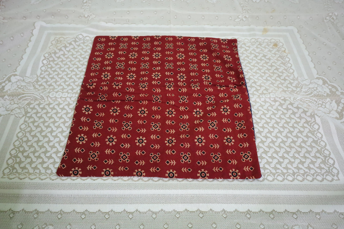 Patchwork Cushion Covers 16x16 (Multicolour - Red/Yellow/Blue)