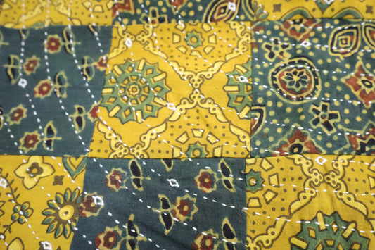 Patchwork Cushion Covers 16x16 (Multicolour - Blue/Green/Yellow)