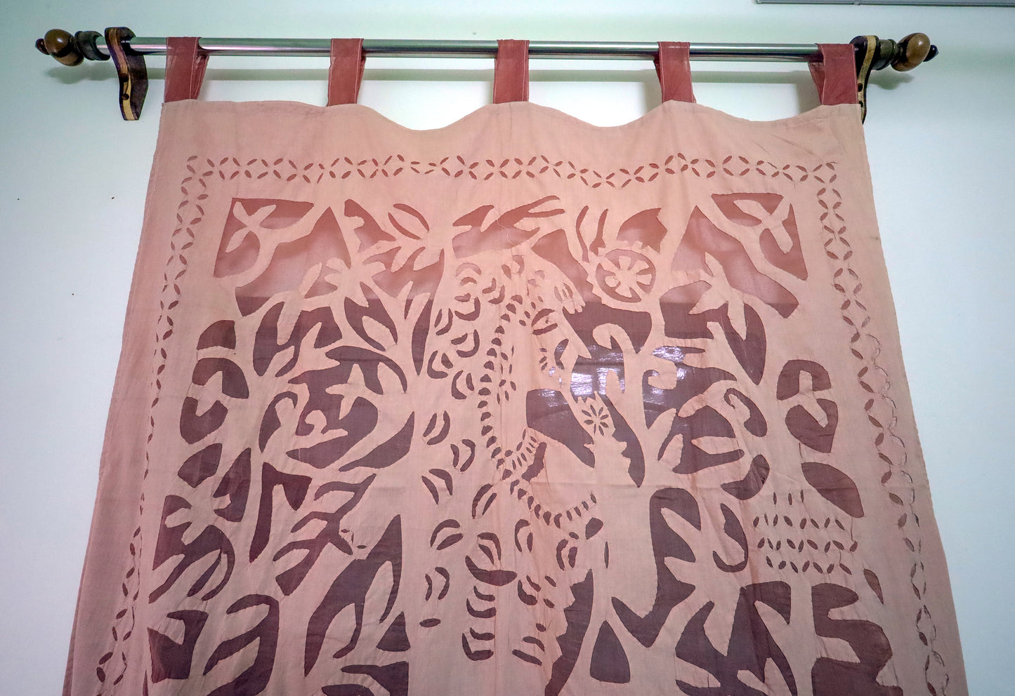 Semi-Transparent Applique Cutwork Curtains for Window & Living Room
