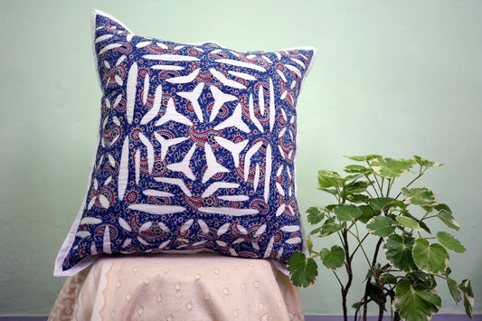 Ajrakh Applique Cutwork Cotton Cushion Covers 16x16