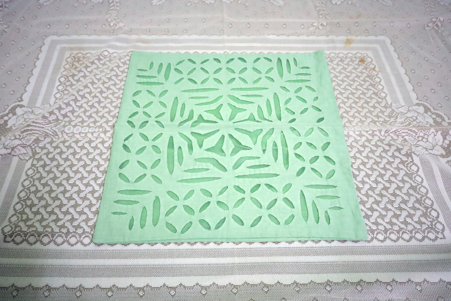 Applique Cutwork Cotton-Organdy Cushion Covers 16x16