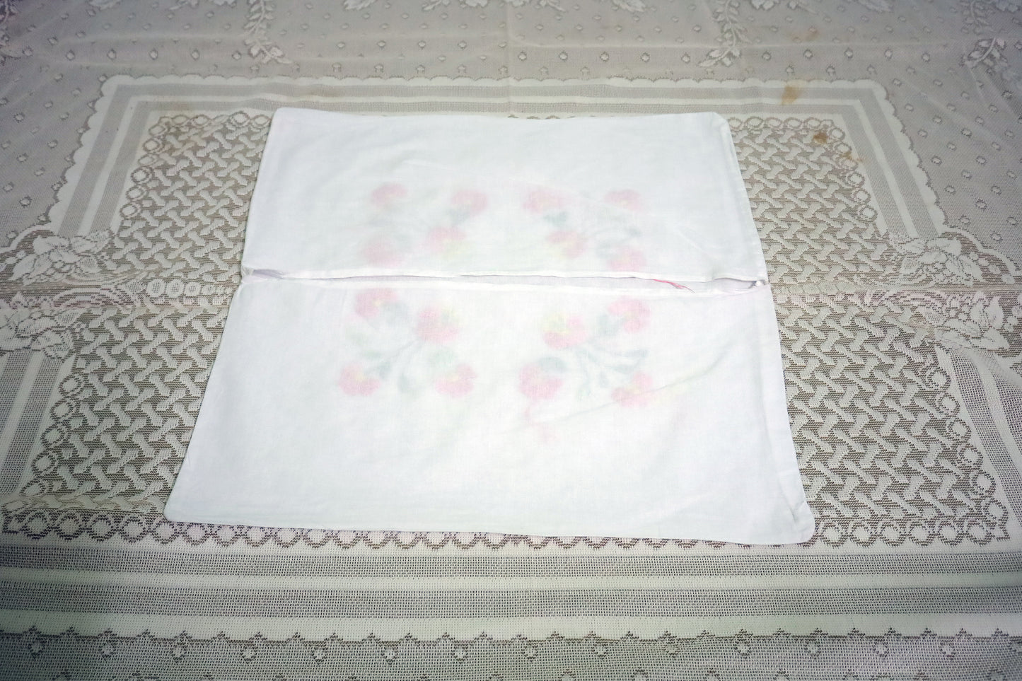 Hand Embroidery Floral Cushion Covers 16x16 (Pink/Green)