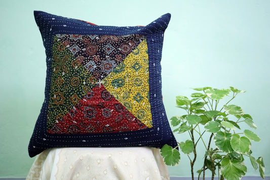 Patchwork Cushion Covers 16x16 (Multicolored - Red/Green/Yellow/Blue)