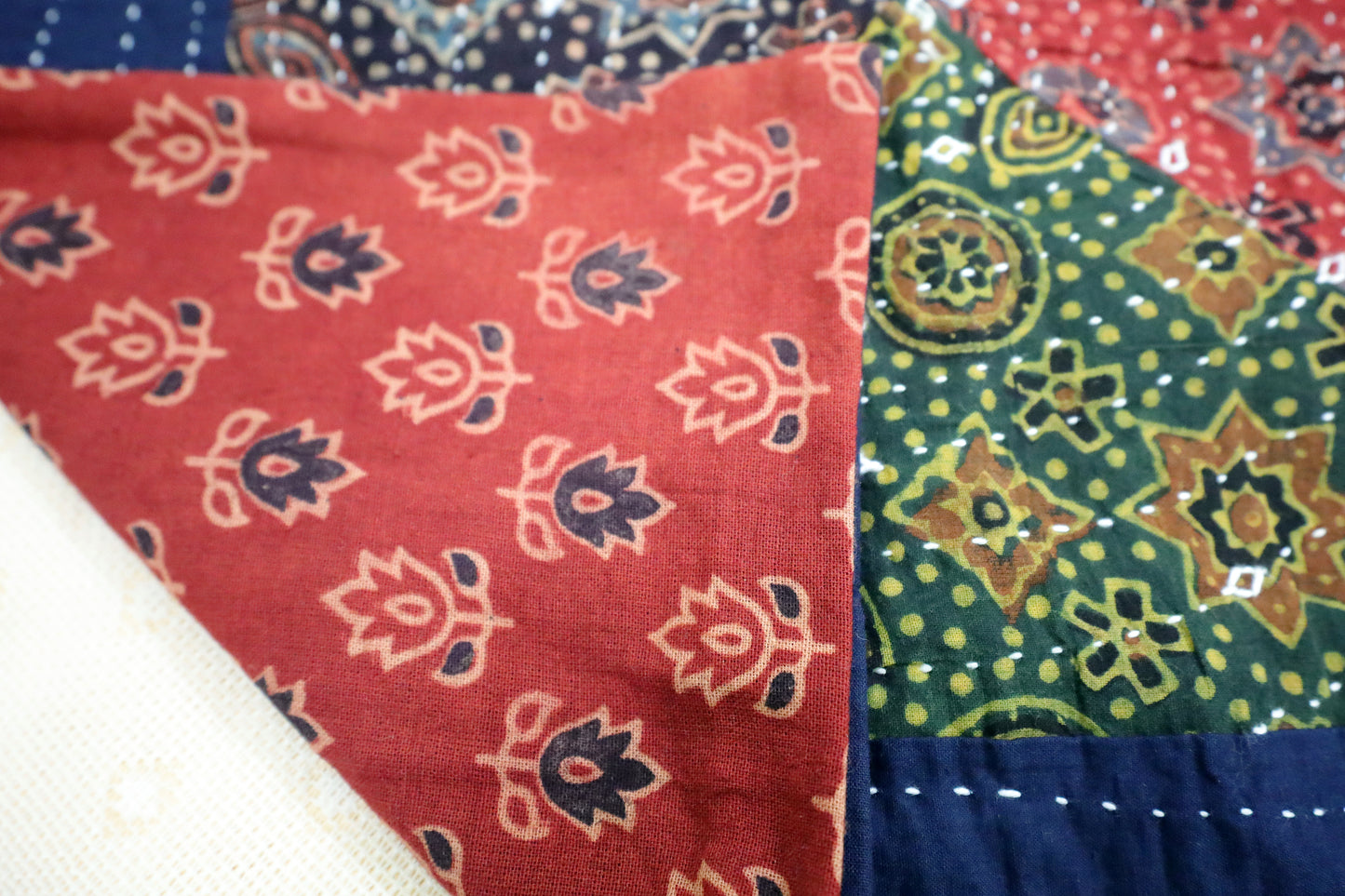 Patchwork Cushion Covers 16x16 (Multicolored - Red/Green/Yellow/Blue)