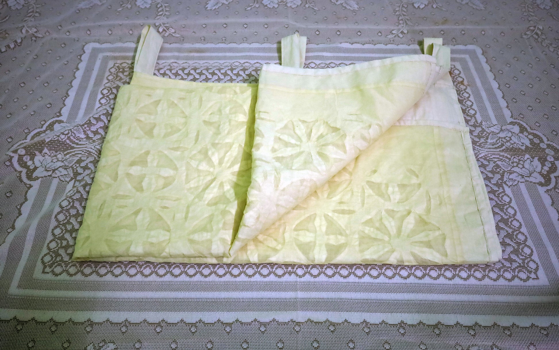 Sheer Applique Cutwork Cotton-Organdy Curtains for Window ...